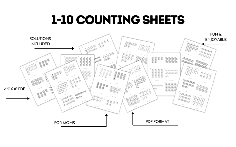 1-10 COUNTING SHEETS with Solutions